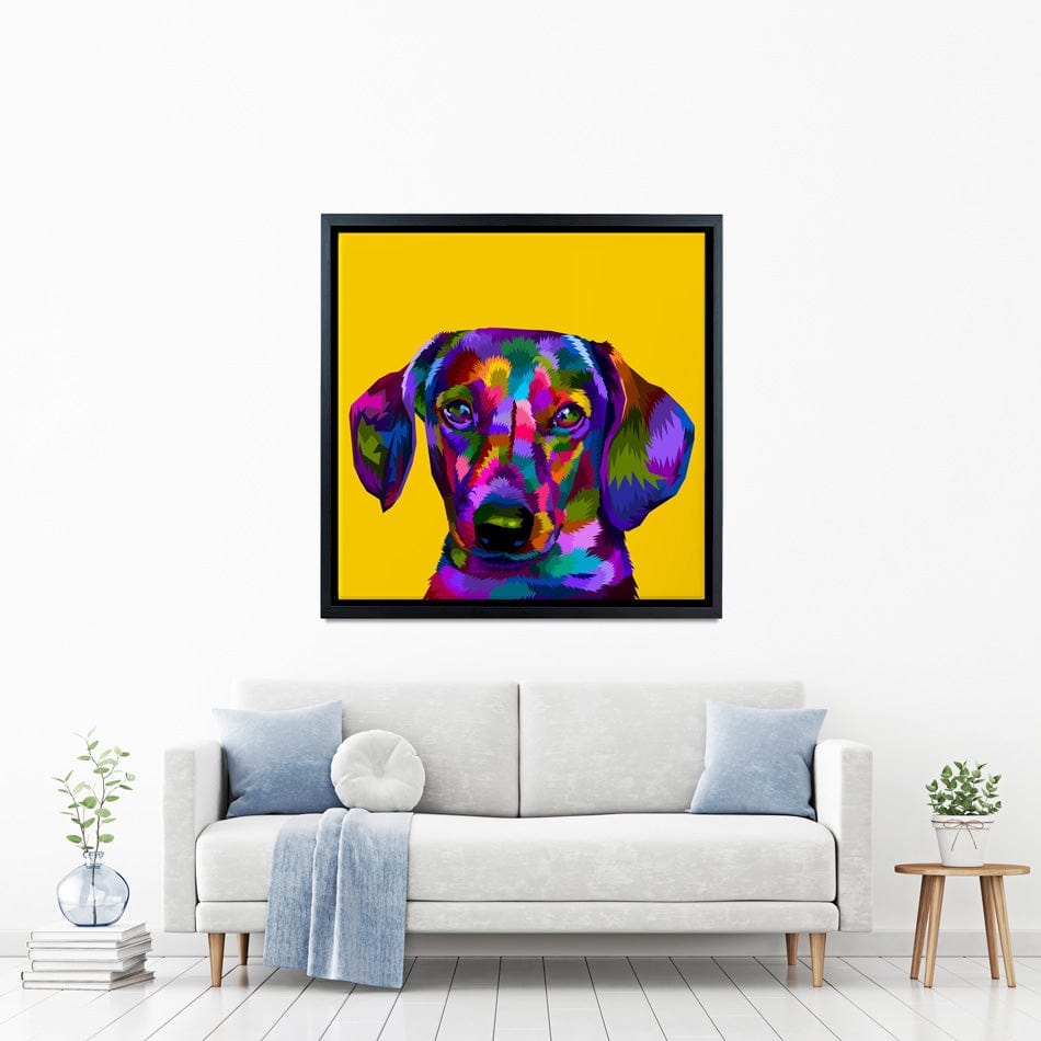 Pop Art Dachshund Canvas Print wall art product Sultan Receh / Shutterstock