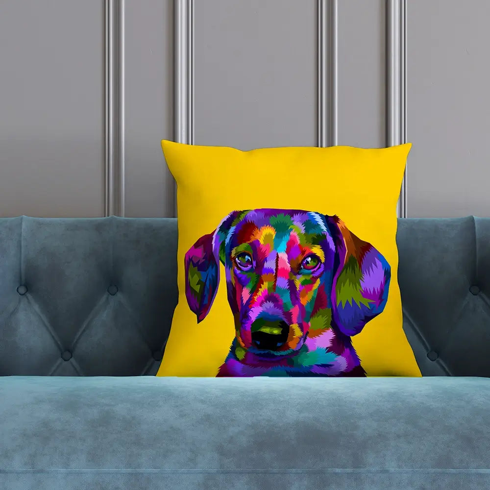 Pop Art Dachshund Cushion Pop Art Dachshund Cushion wall art product Sultan Receh / Shutterstock