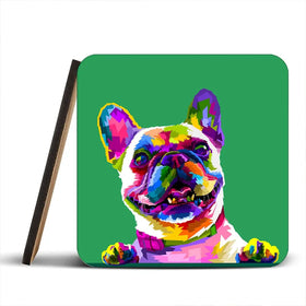 Pop Art Frenchie Coaster Set Pop Art Frenchie Coaster Set wall art product rainbow zoo / Shutterstock