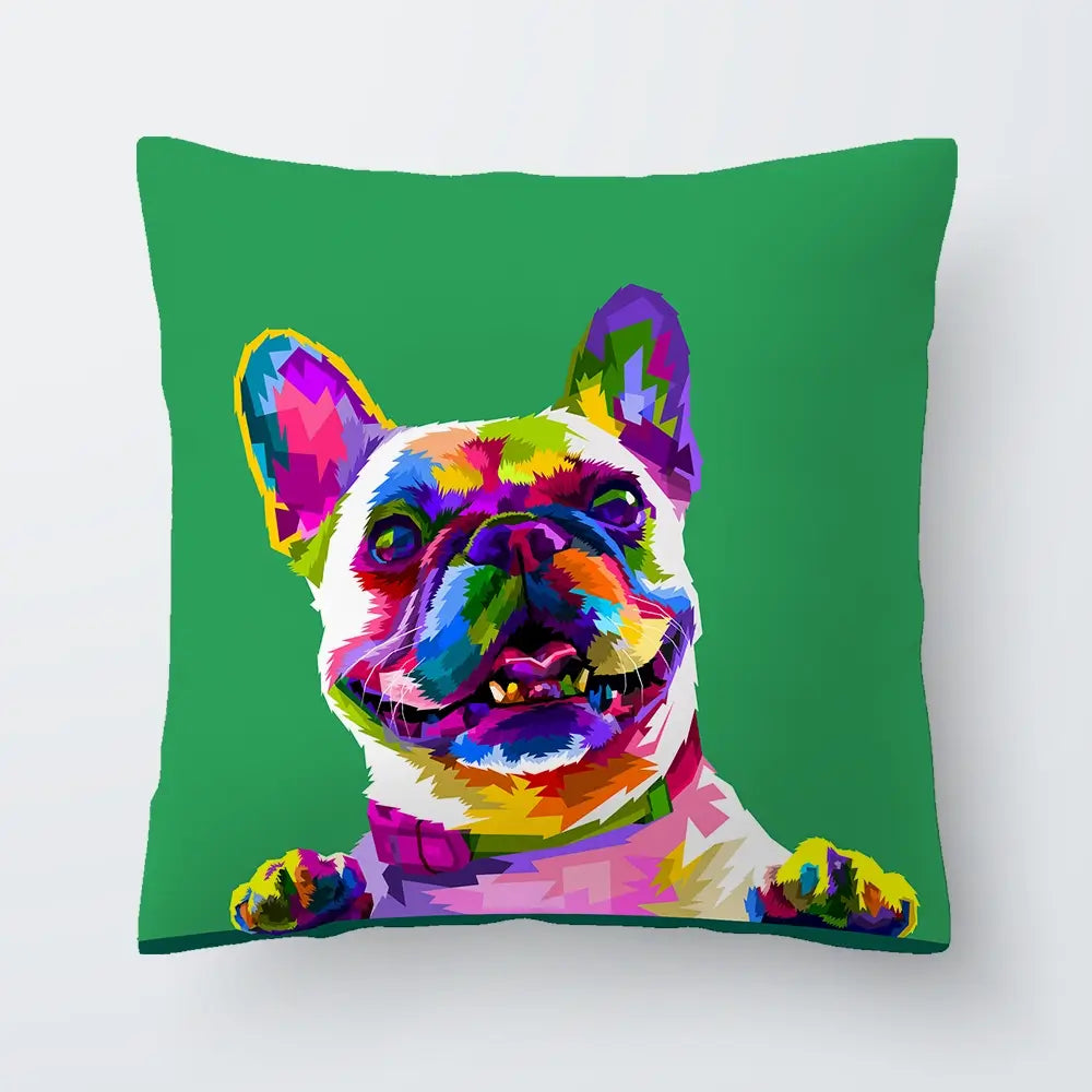 Pop Art Frenchie Cushion Pop Art Frenchie Cushion wall art product rainbow zoo / Shutterstock