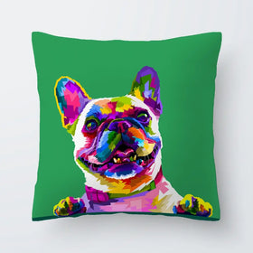 Pop Art Frenchie Cushion Pop Art Frenchie Cushion wall art product rainbow zoo / Shutterstock