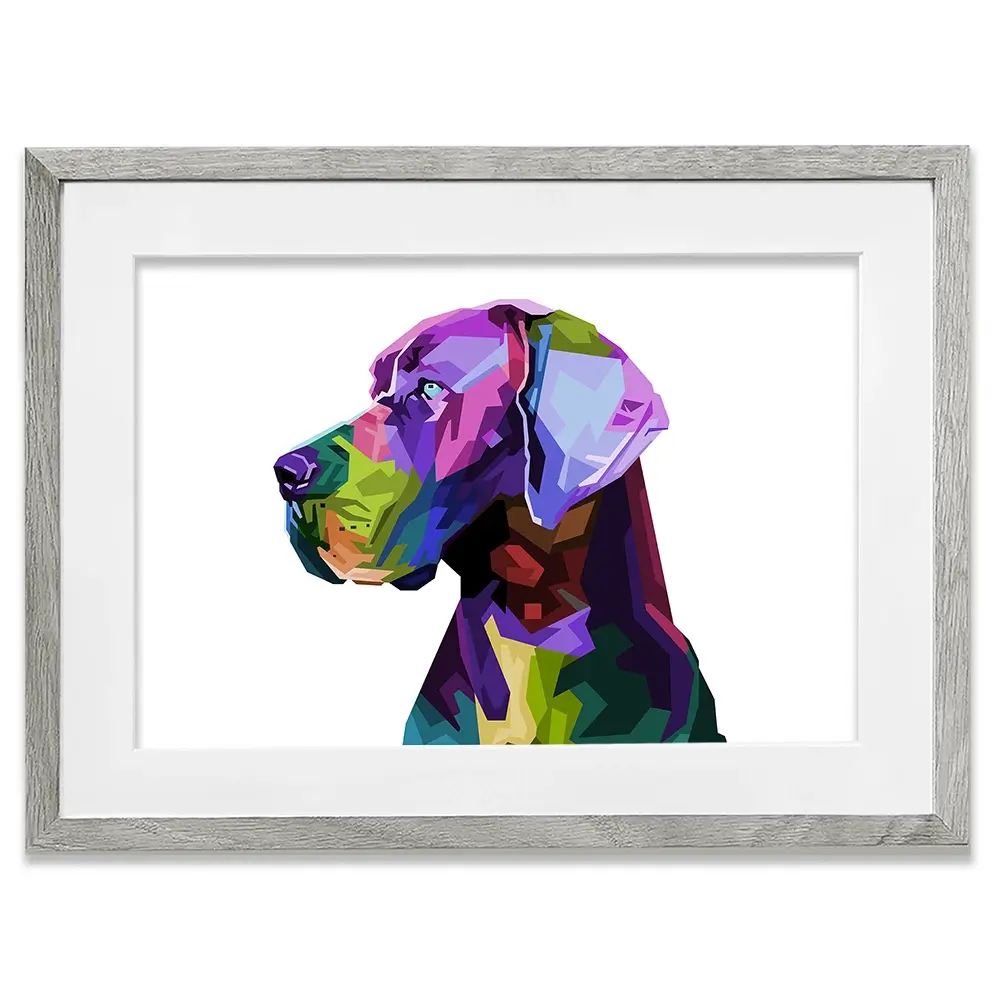 Pop Art Great Dane Framed Art Print Pop Art Great Dane Framed Art Print wall art product rainbow zoo / Shutterstock