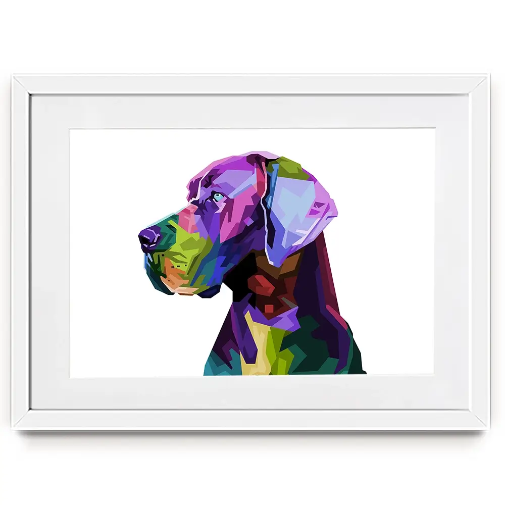 Pop Art Great Dane Framed Art Print Pop Art Great Dane Framed Art Print wall art product rainbow zoo / Shutterstock
