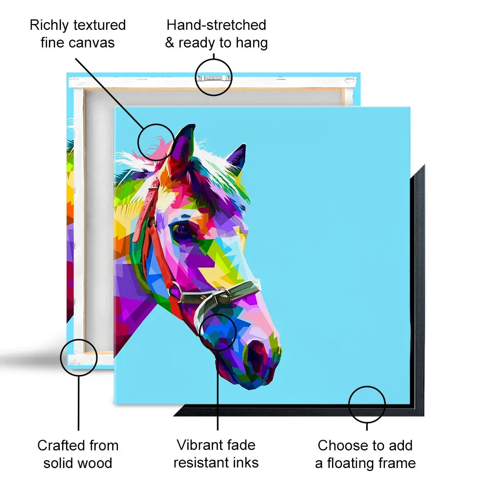 Pop Art Horse Canvas Print Pop Art Horse Canvas Print wall art product rainbow zoo / Shutterstock