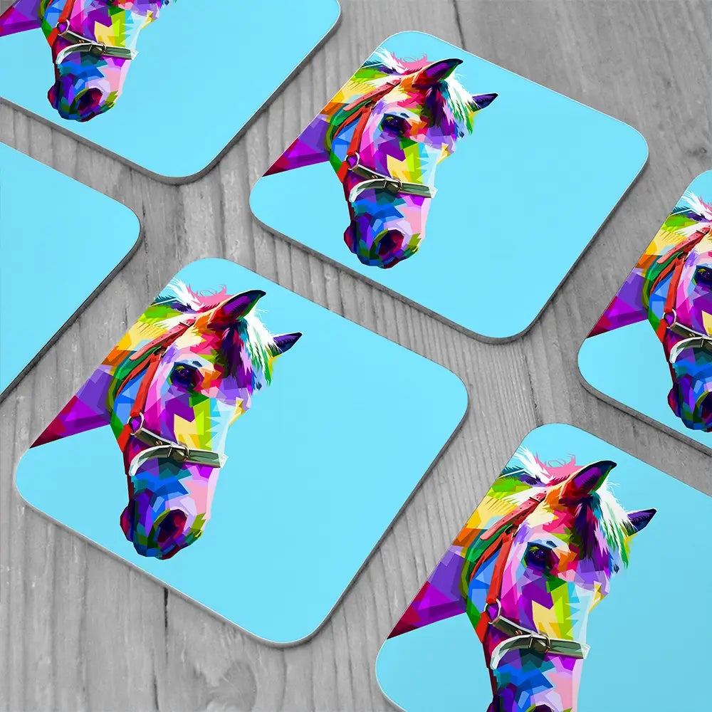 Pop Art Horse Coaster Set Rainbow Soul Tree Coaster Set | Rainbow Soul Tree Art Coasters wall art product rainbow zoo / Shutterstock