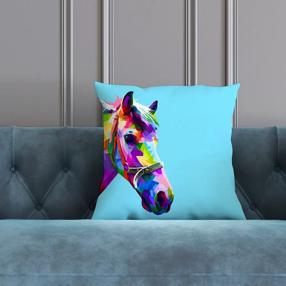 Pop Art Horse Cushion Pop Art Horse Cushion wall art product rainbow zoo / Shutterstock