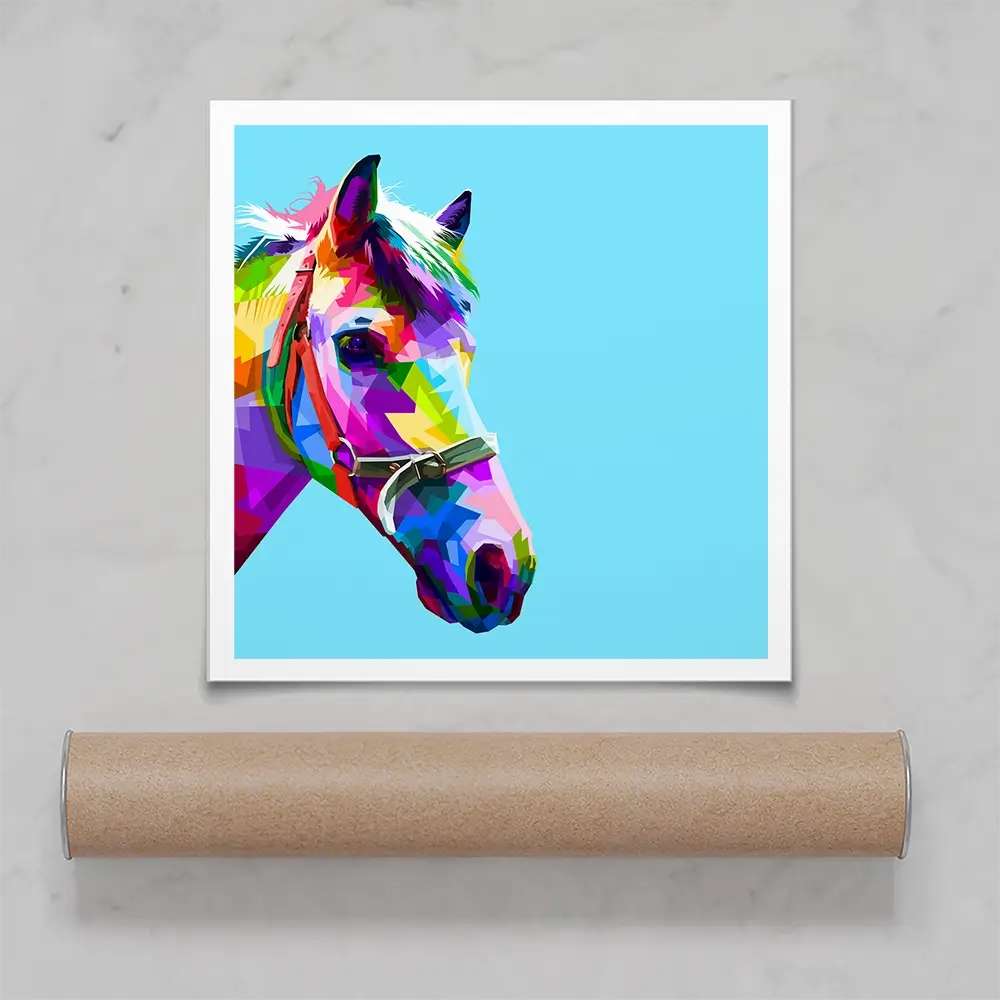 Pop Art Horse Square Art Print Pop Art Horse Square Art Print wall art product rainbow zoo / Shutterstock
