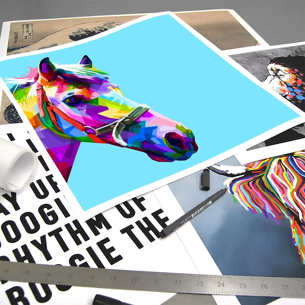 Pop Art Horse Square Art Print Pop Art Horse Square Art Print wall art product rainbow zoo / Shutterstock