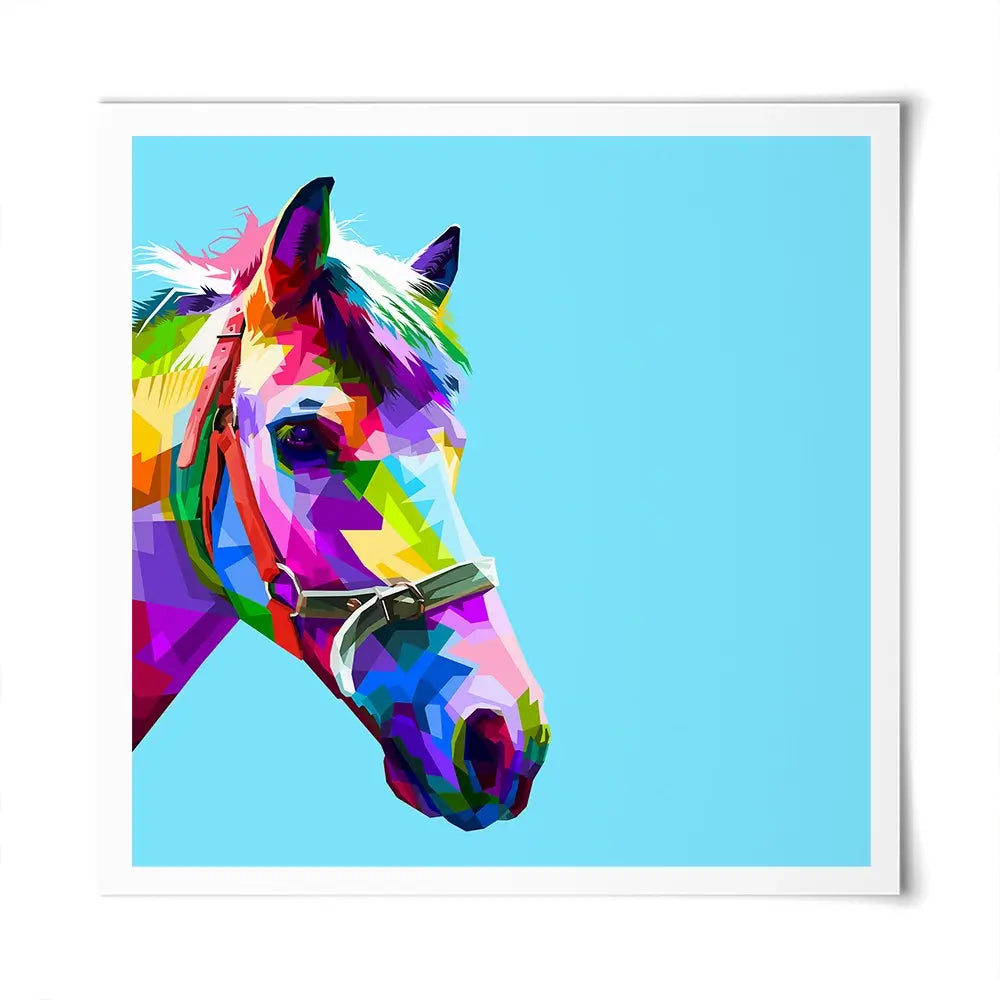 Pop Art Horse Square Art Print Pop Art Horse Square Art Print wall art product rainbow zoo / Shutterstock