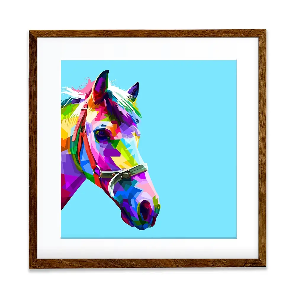 Pop Art Horse Square Framed Art Print Pop Art Horse Square Framed Art Print wall art product rainbow zoo / Shutterstock