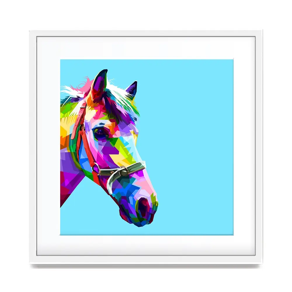 Pop Art Horse Square Framed Art Print Pop Art Horse Square Framed Art Print wall art product rainbow zoo / Shutterstock