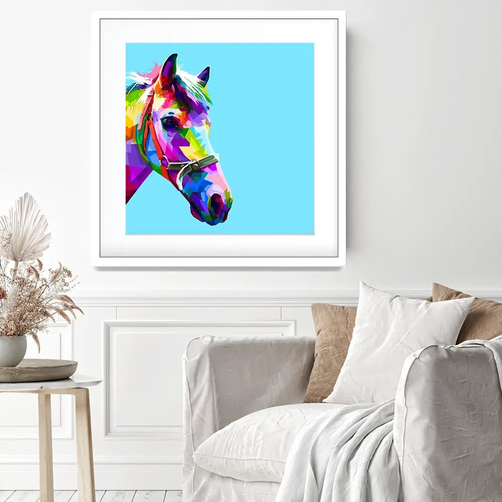 Pop Art Horse Square Framed Art Print Pop Art Horse Square Framed Art Print wall art product rainbow zoo / Shutterstock