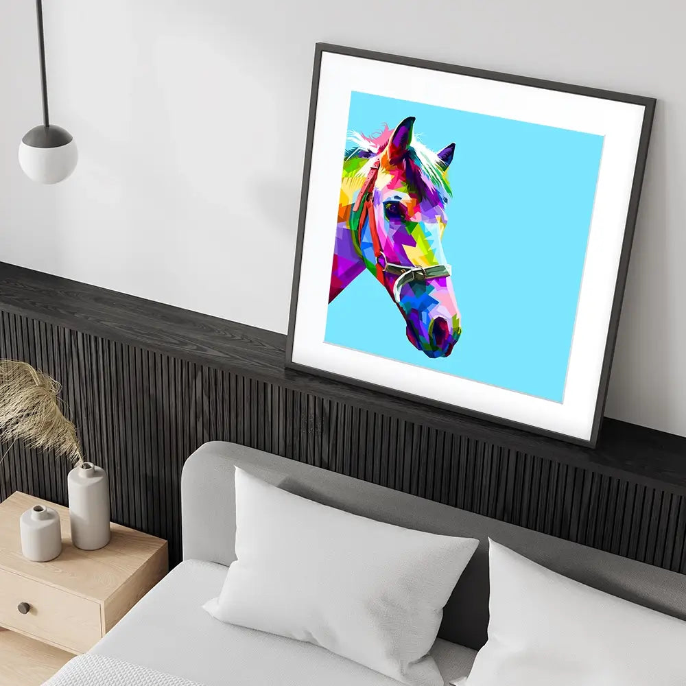 Pop Art Horse Square Framed Art Print Pop Art Horse Square Framed Art Print wall art product rainbow zoo / Shutterstock