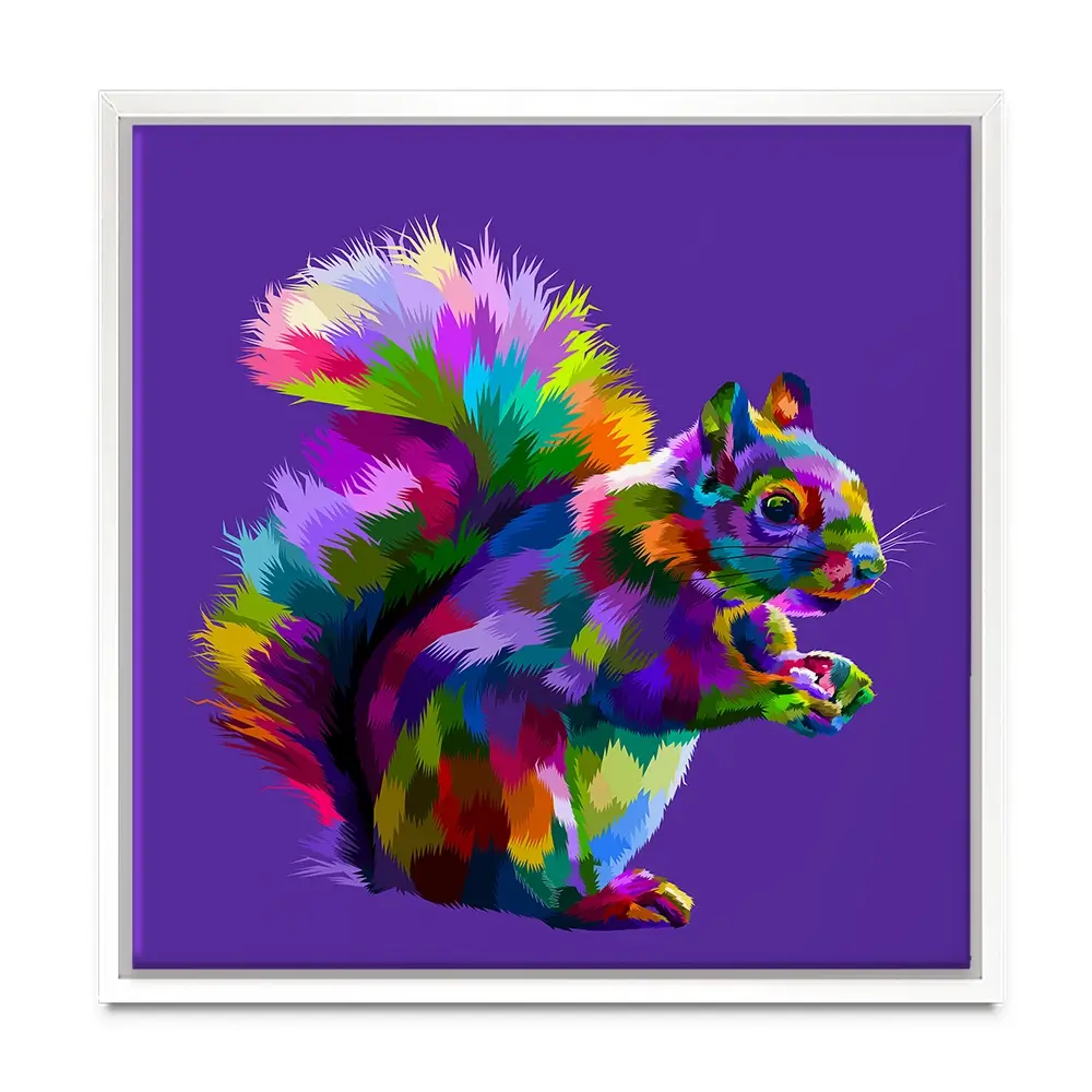 Pop Art Squirrel Canvas Print Pop Art Squirrel Canvas Print wall art product rainbow zoo / Shutterstock