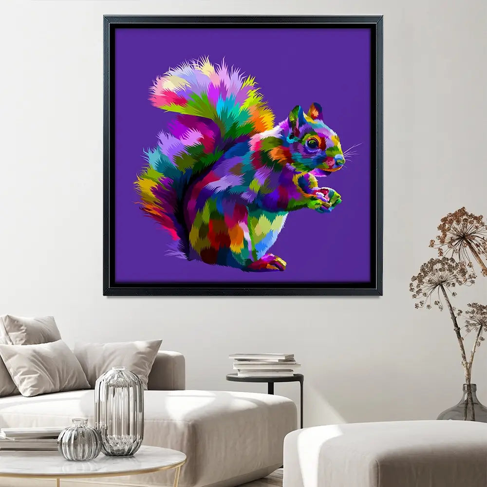 Pop Art Squirrel Canvas Print Pop Art Squirrel Canvas Print wall art product rainbow zoo / Shutterstock
