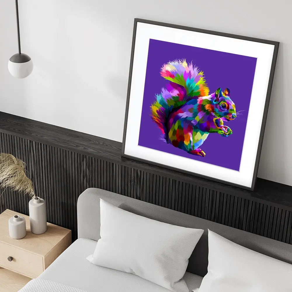 Pop Art Squirrel Square Framed Art Print Pop Art Squirrel Square Framed Art Print wall art product rainbow zoo / Shutterstock