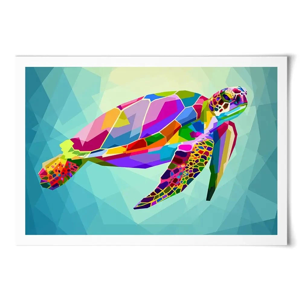 Pop Art Turtle Art Print Pop Art Turtle Art Print wall art product rainbow zoo / Shutterstock