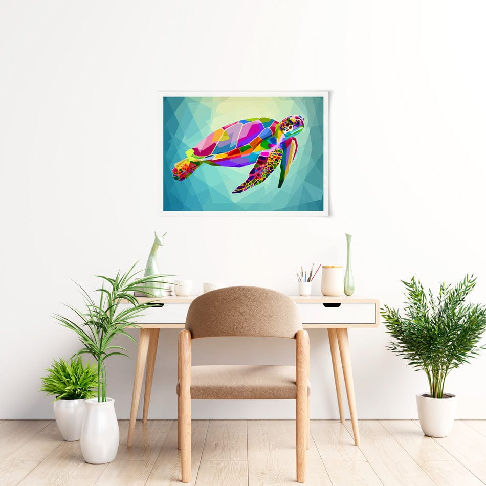 Pop Art Turtle Art Print wall art product rainbow zoo / Shutterstock