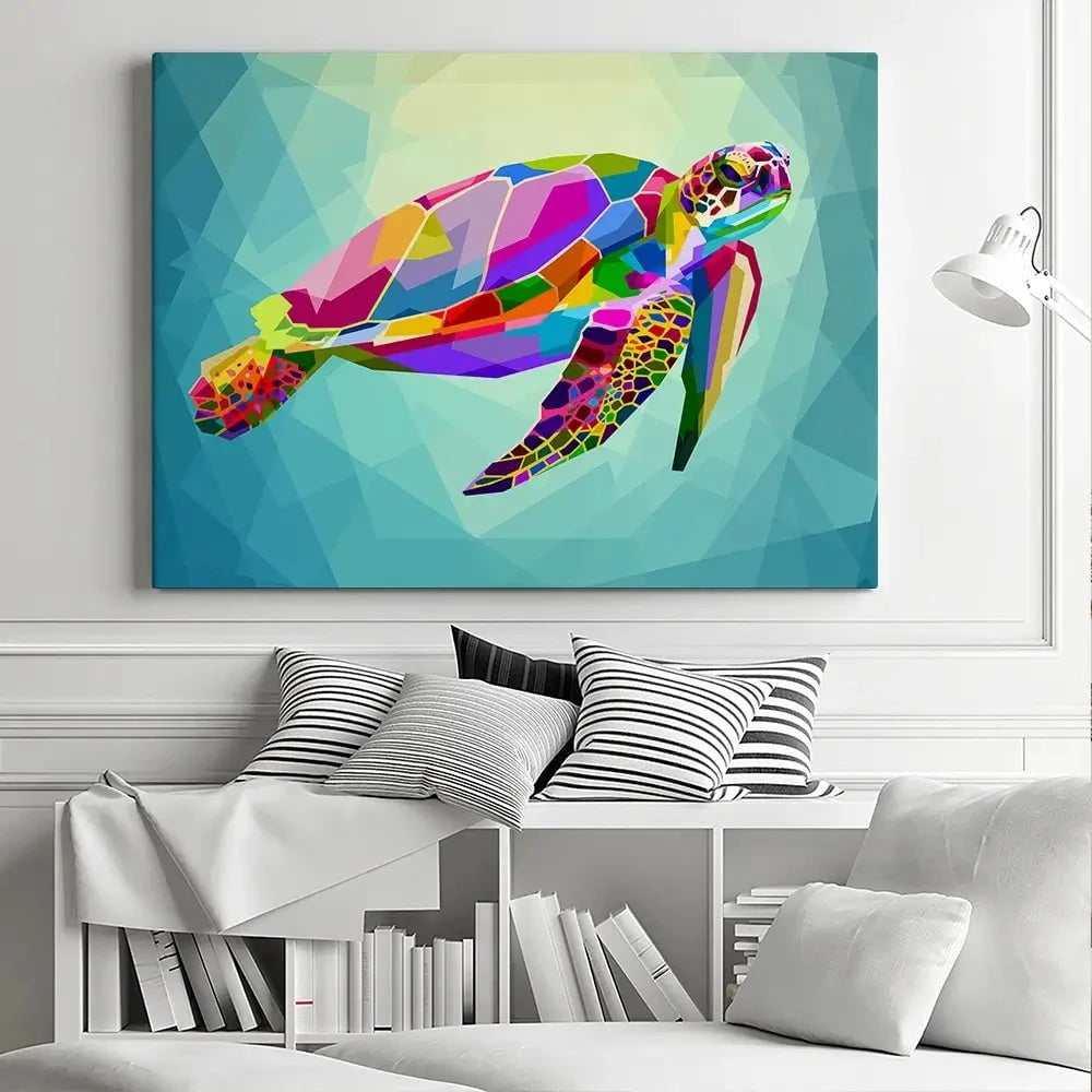 Pop Art Turtle Canvas Print Pop Art Turtle Canvas Print wall art product rainbow zoo / Shutterstock
