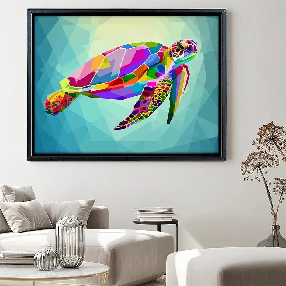 Pop Art Turtle Canvas Print Pop Art Turtle Canvas Print wall art product rainbow zoo / Shutterstock