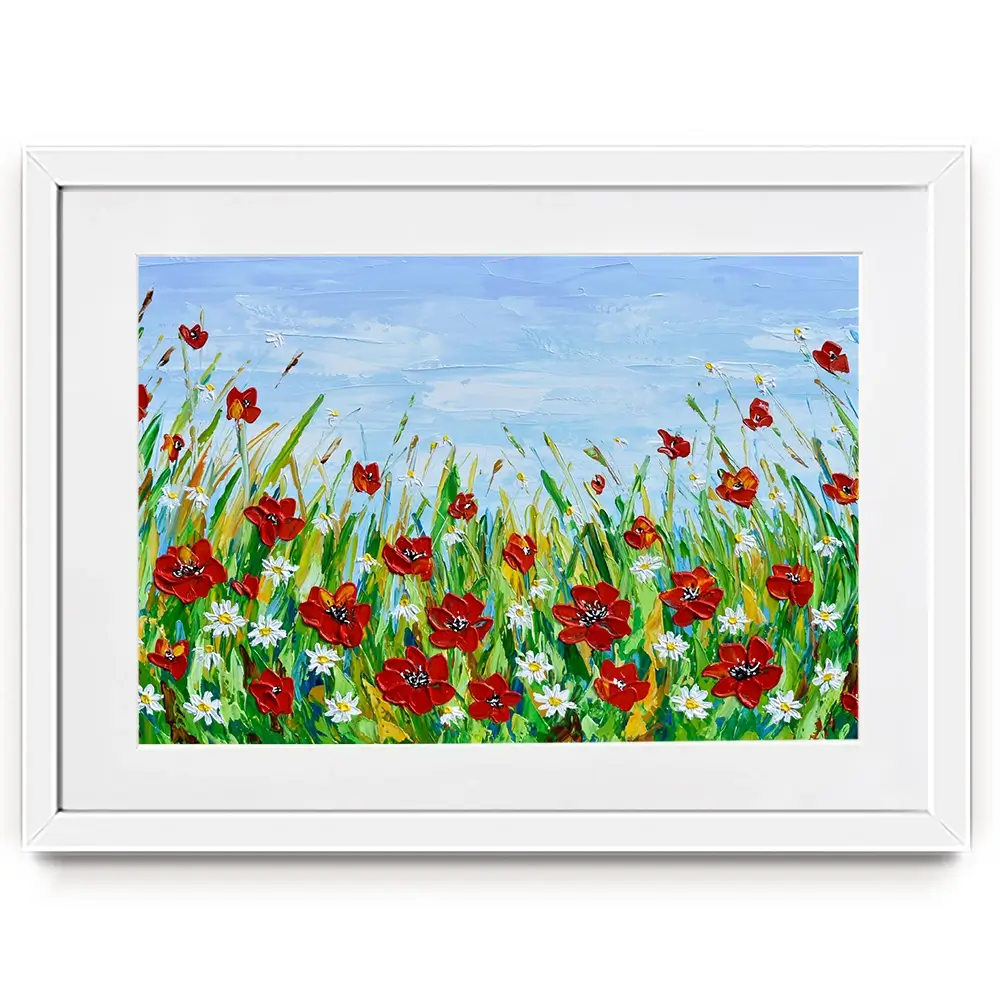 Poppies And Daisies Framed Art Print Poppies And Daisies Framed Art Print wall art product Olga Tkachyk