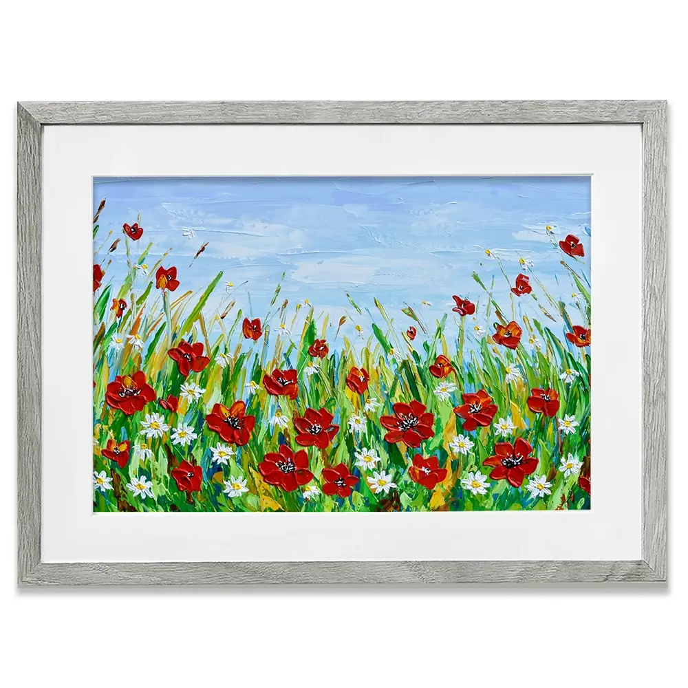 Poppies And Daisies Framed Art Print Poppies And Daisies Framed Art Print wall art product Olga Tkachyk
