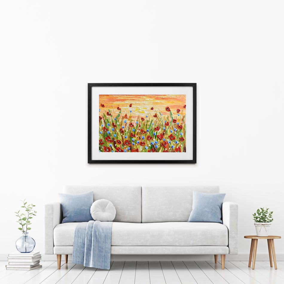 Poppies At Sunset Framed Art Print wall art product Olga Tkachyk