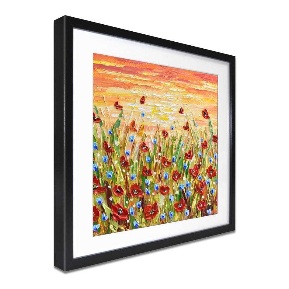 Poppies At Sunset Square Framed Art Print wall art product Olga Tkachyk