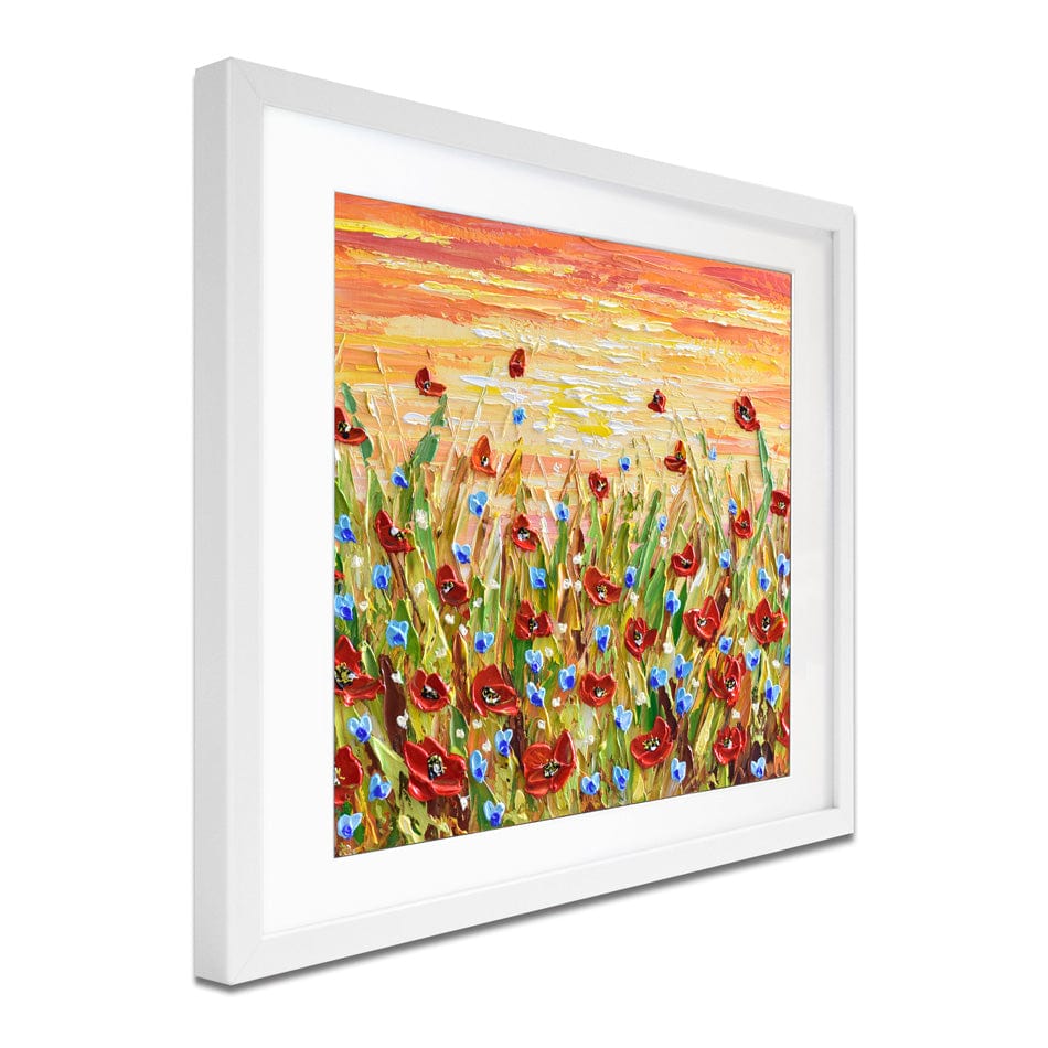 Poppies At Sunset Square Framed Art Print wall art product Olga Tkachyk