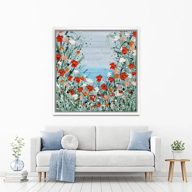 Poppies By The Sea Canvas Print Poppies By The Sea Canvas Print wall art product Charlotte Anna Reed