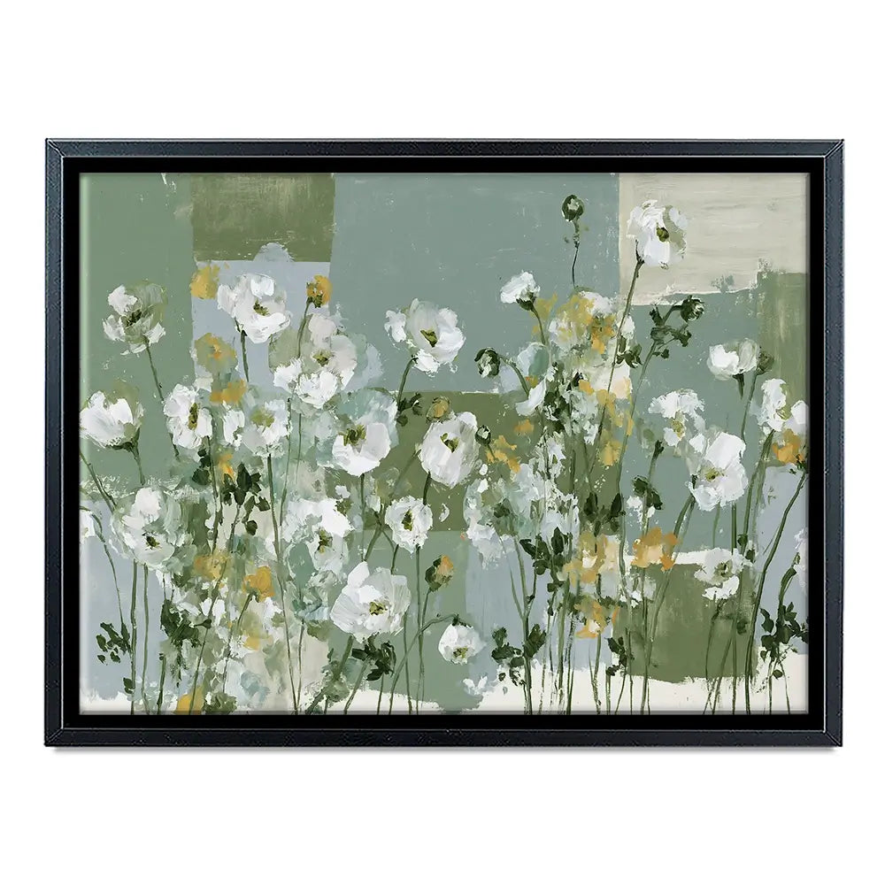 Poppies On Green Blocks Canvas Print Poppies On Green Blocks Canvas Print wall art product Chromatic Storm Studio