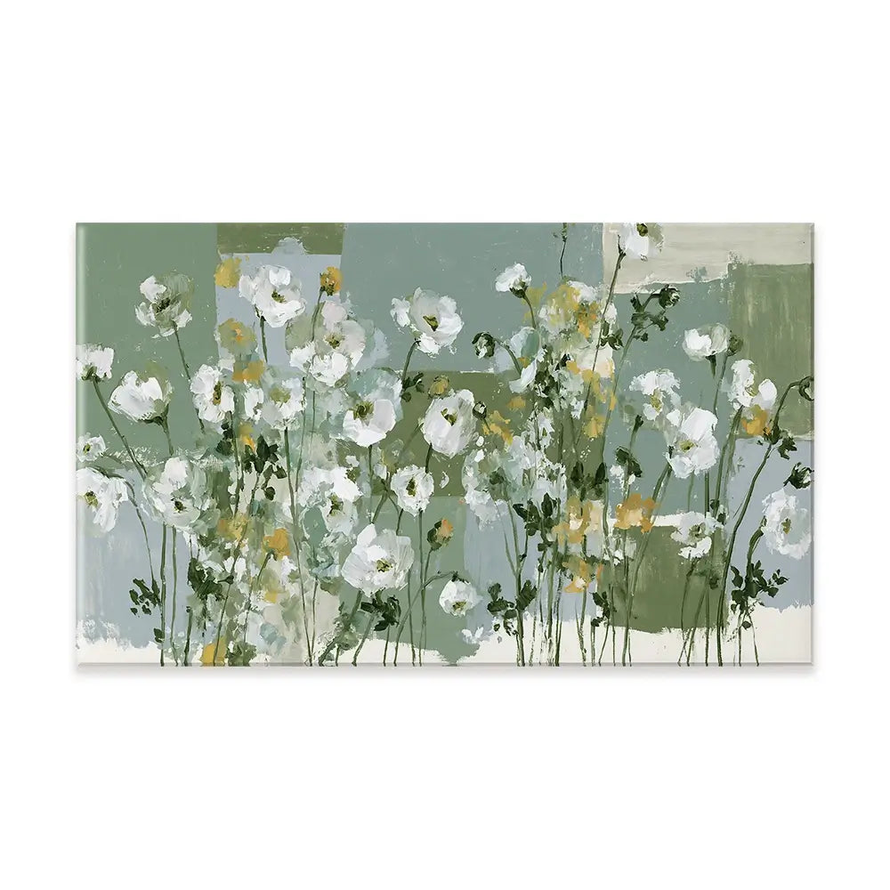 Poppies On Green Blocks Canvas Print Poppies On Green Blocks Canvas Print wall art product Chromatic Storm Studio