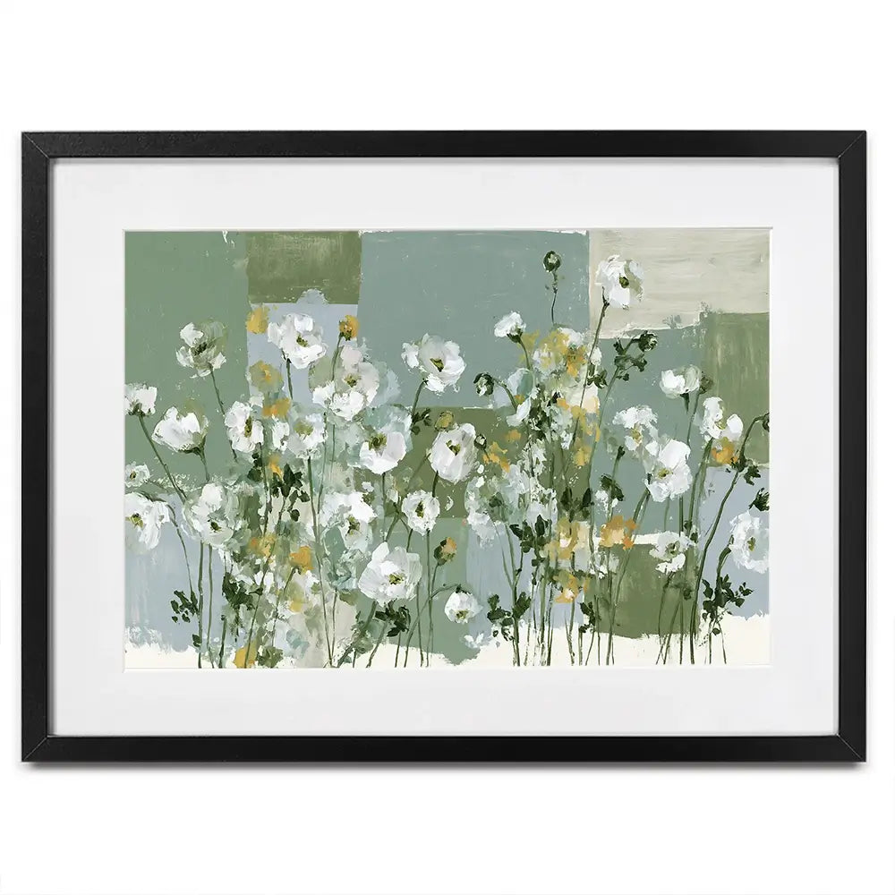Poppies On Green Blocks Framed Art Print Poppies On Green Blocks Framed Art Print wall art product Chromatic Storm Studio
