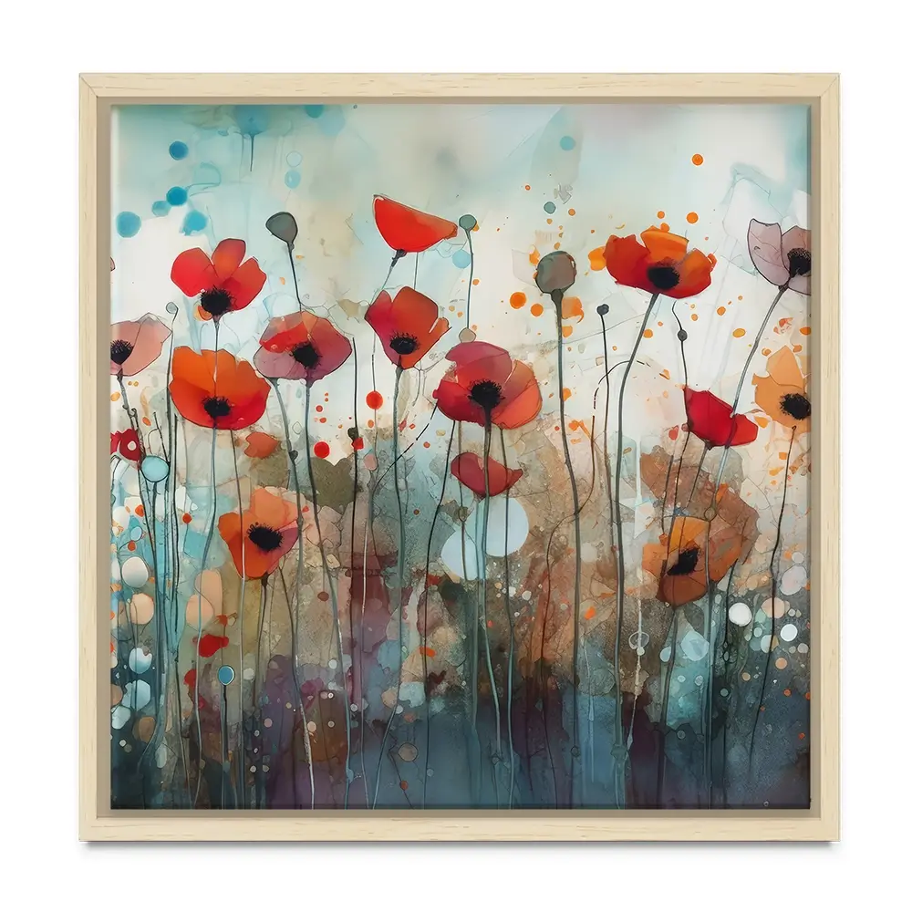Poppies Square Canvas Print Poppies Square Canvas Print wall art product Art Print Shop