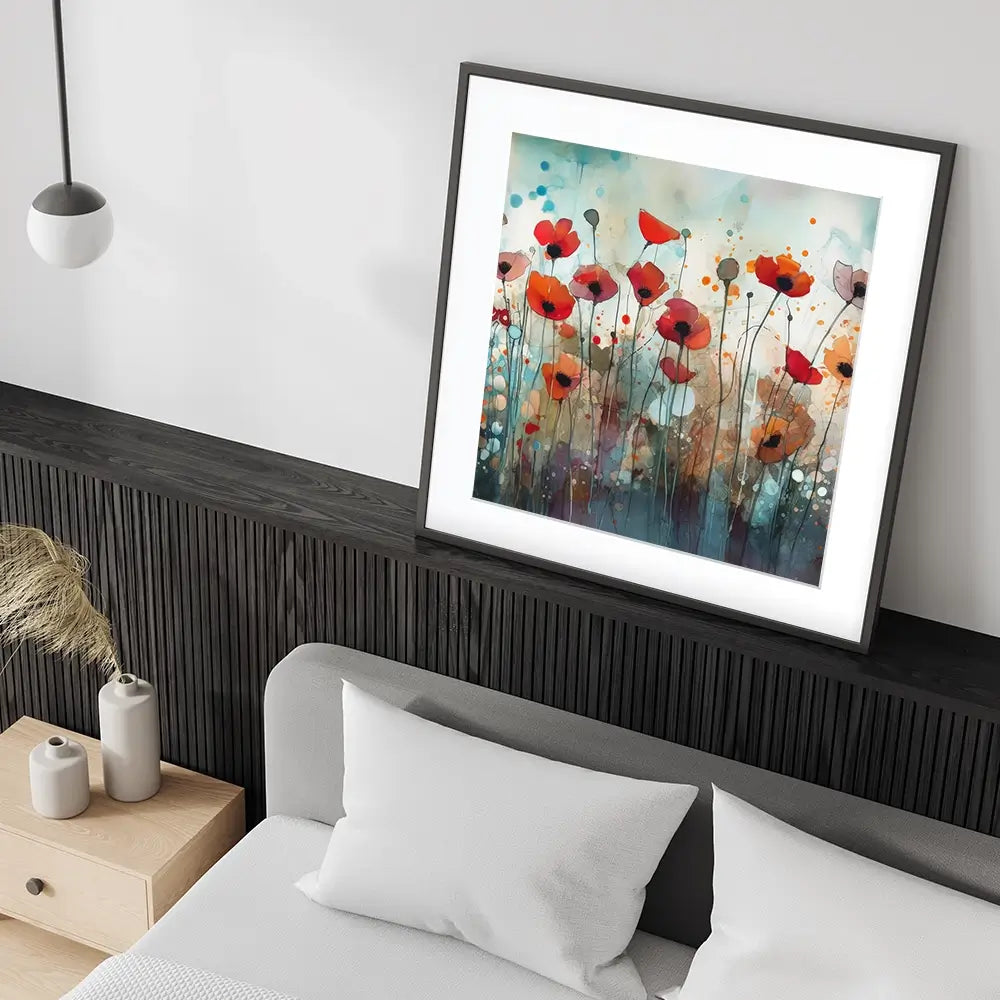 Poppies Square Framed Art Print Poppies Square Framed Art Print wall art product Art Print Shop