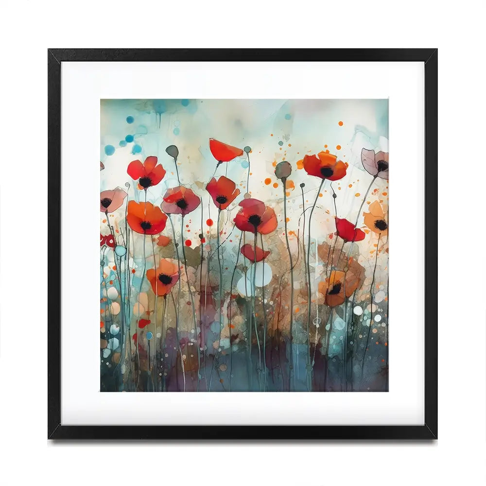 Poppies Square Framed Art Print Poppies Square Framed Art Print wall art product Art Print Shop