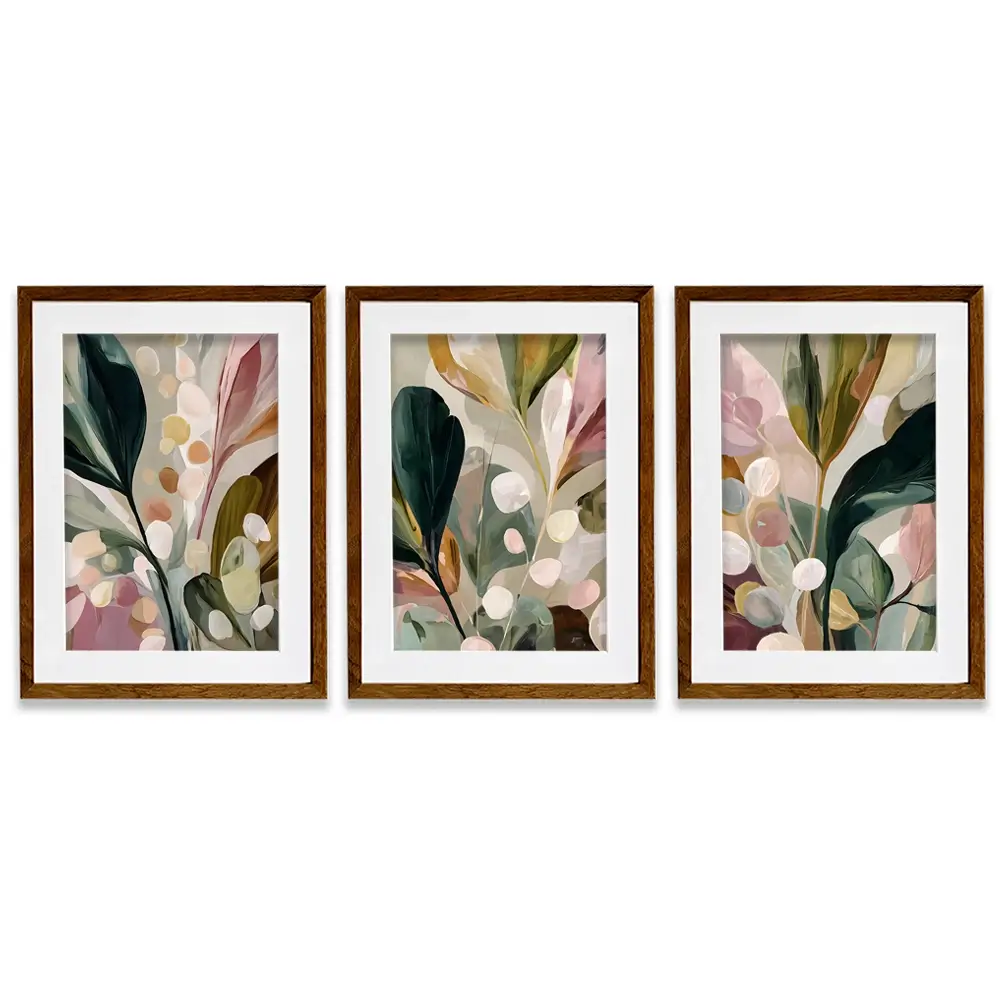 Popping Botanicals Framed Art Print Trio Popping Botanicals Framed Art Print Trio wall art product IAmHomeStudio