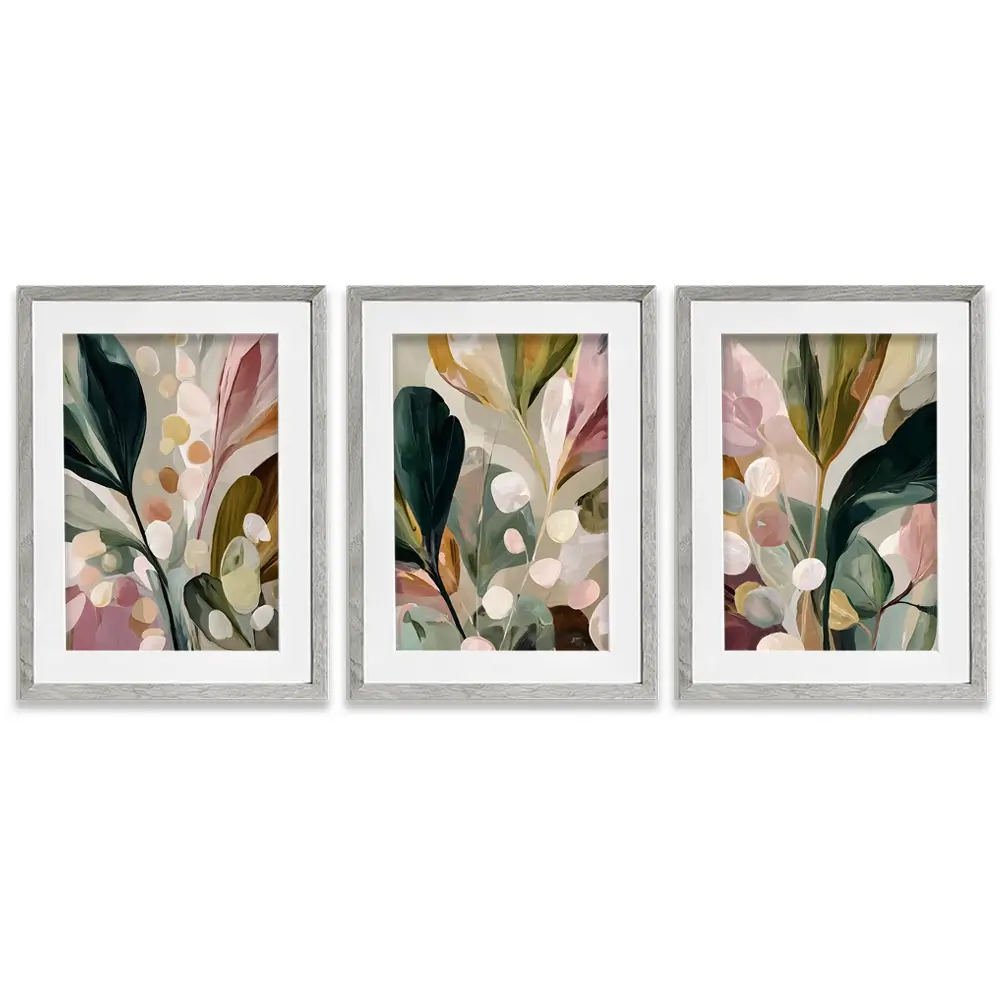 Popping Botanicals Framed Art Print Trio Popping Botanicals Framed Art Print Trio wall art product IAmHomeStudio