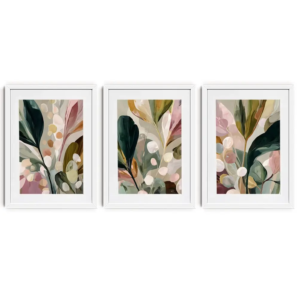 Popping Botanicals Framed Art Print Trio Popping Botanicals Framed Art Print Trio wall art product IAmHomeStudio