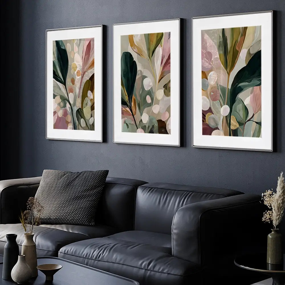 Popping Botanicals Framed Art Print Trio Popping Botanicals Framed Art Print Trio wall art product IAmHomeStudio