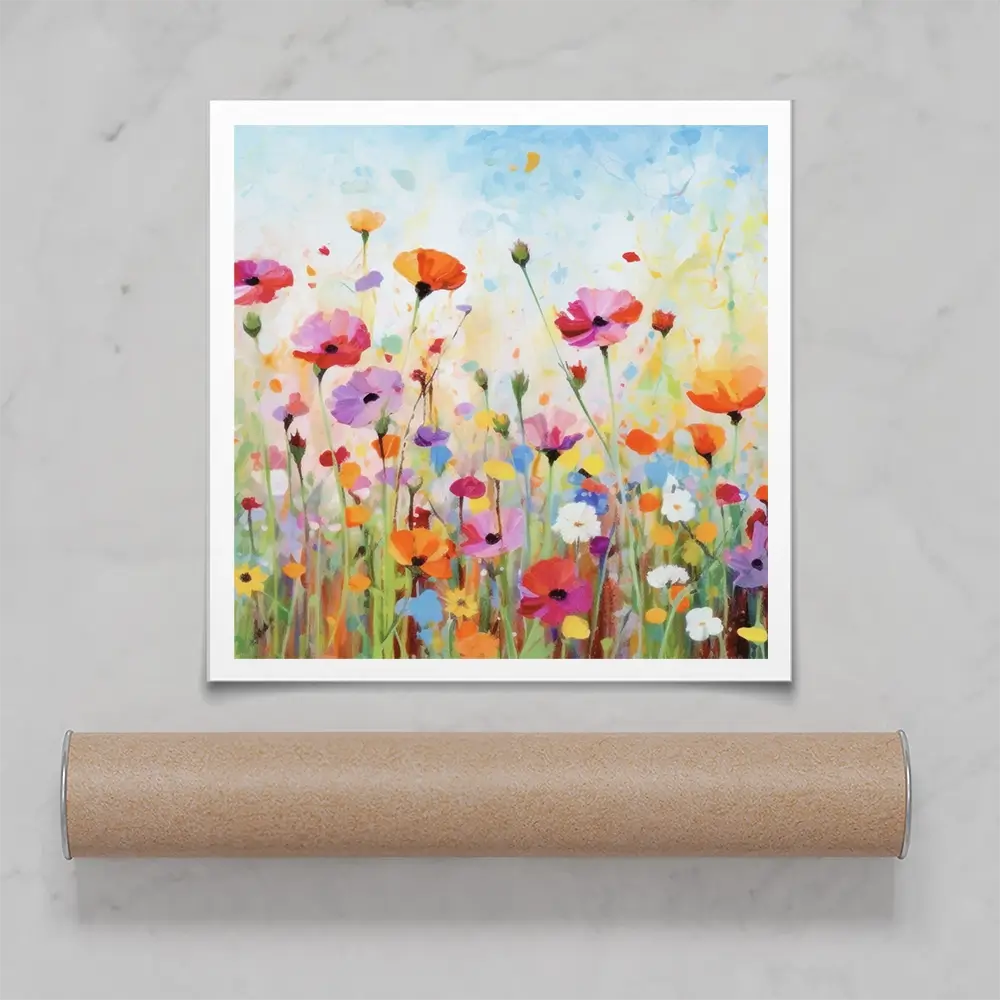 Popping Poppies Square Art Print Popping Poppies Square Art Print wall art product Art Print Shop