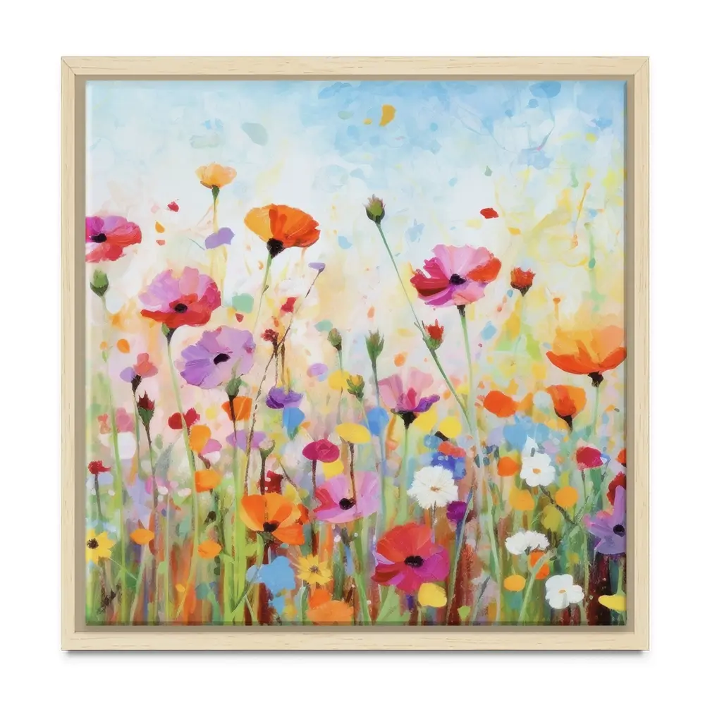 Popping Poppies Square Canvas Print Popping Poppies Square Canvas Print wall art product Art Print Shop