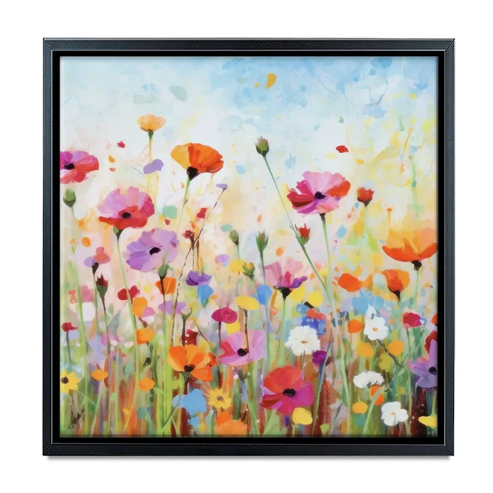 Popping Poppies Square Canvas Print Popping Poppies Square Canvas Print wall art product Art Print Shop