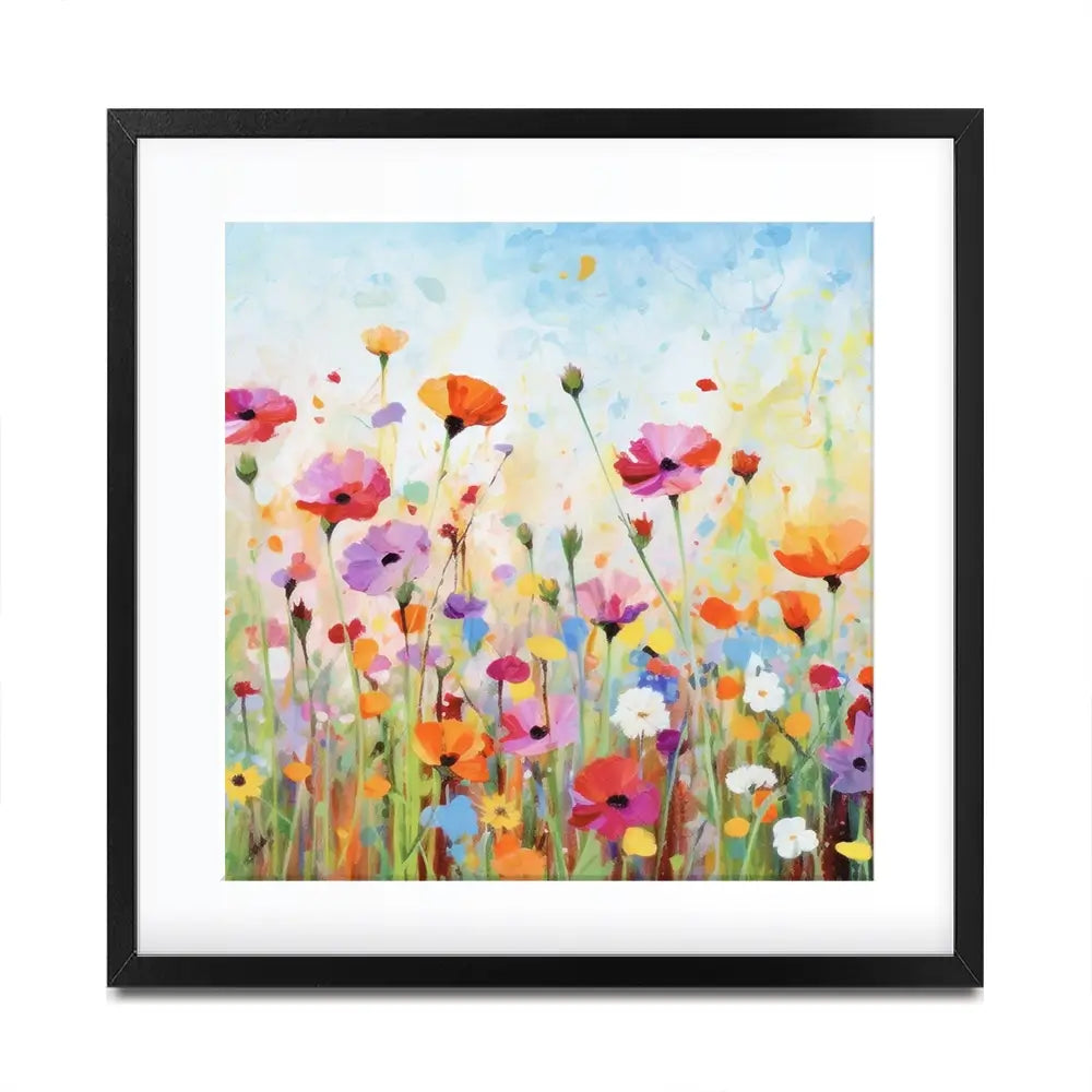 Popping Poppies Square Framed Art Print Popping Poppies Square Framed Art Print wall art product Art Print Shop