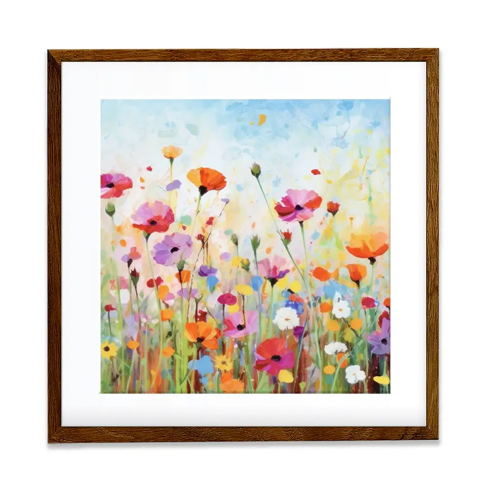 Popping Poppies Square Framed Art Print Popping Poppies Square Framed Art Print wall art product Art Print Shop