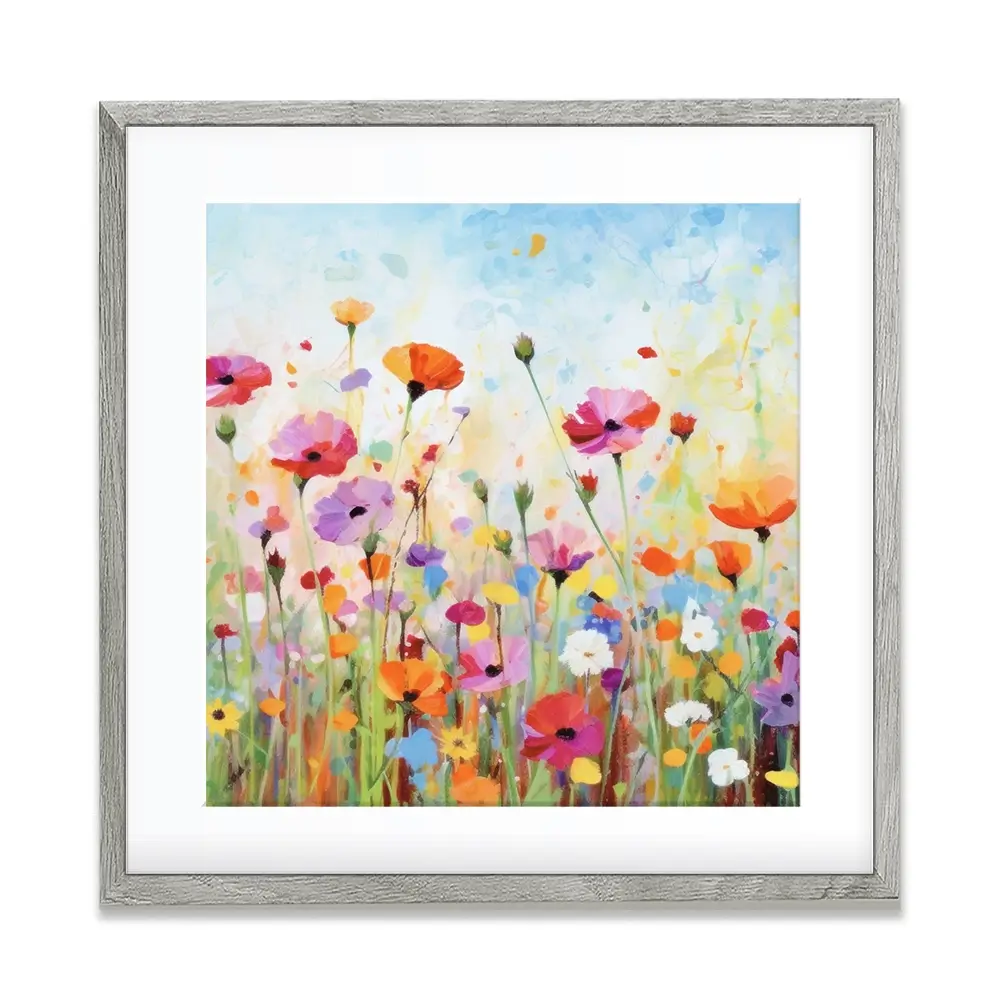 Popping Poppies Square Framed Art Print Popping Poppies Square Framed Art Print wall art product Art Print Shop