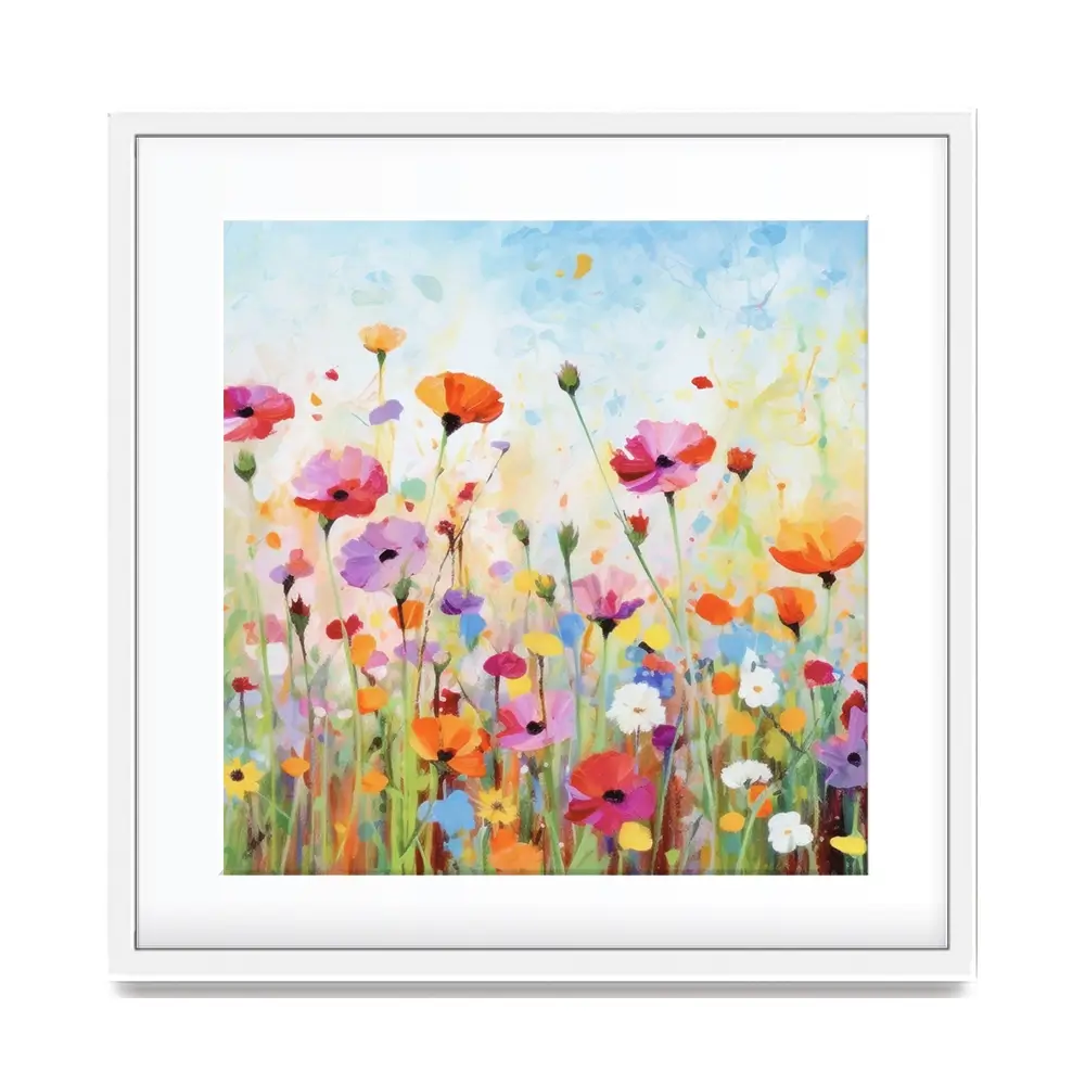 Popping Poppies Square Framed Art Print Popping Poppies Square Framed Art Print wall art product Art Print Shop