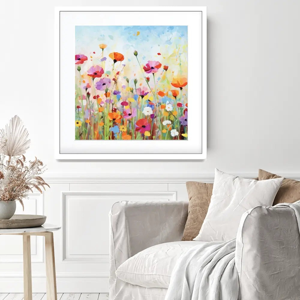 Popping Poppies Square Framed Art Print Popping Poppies Square Framed Art Print wall art product Art Print Shop