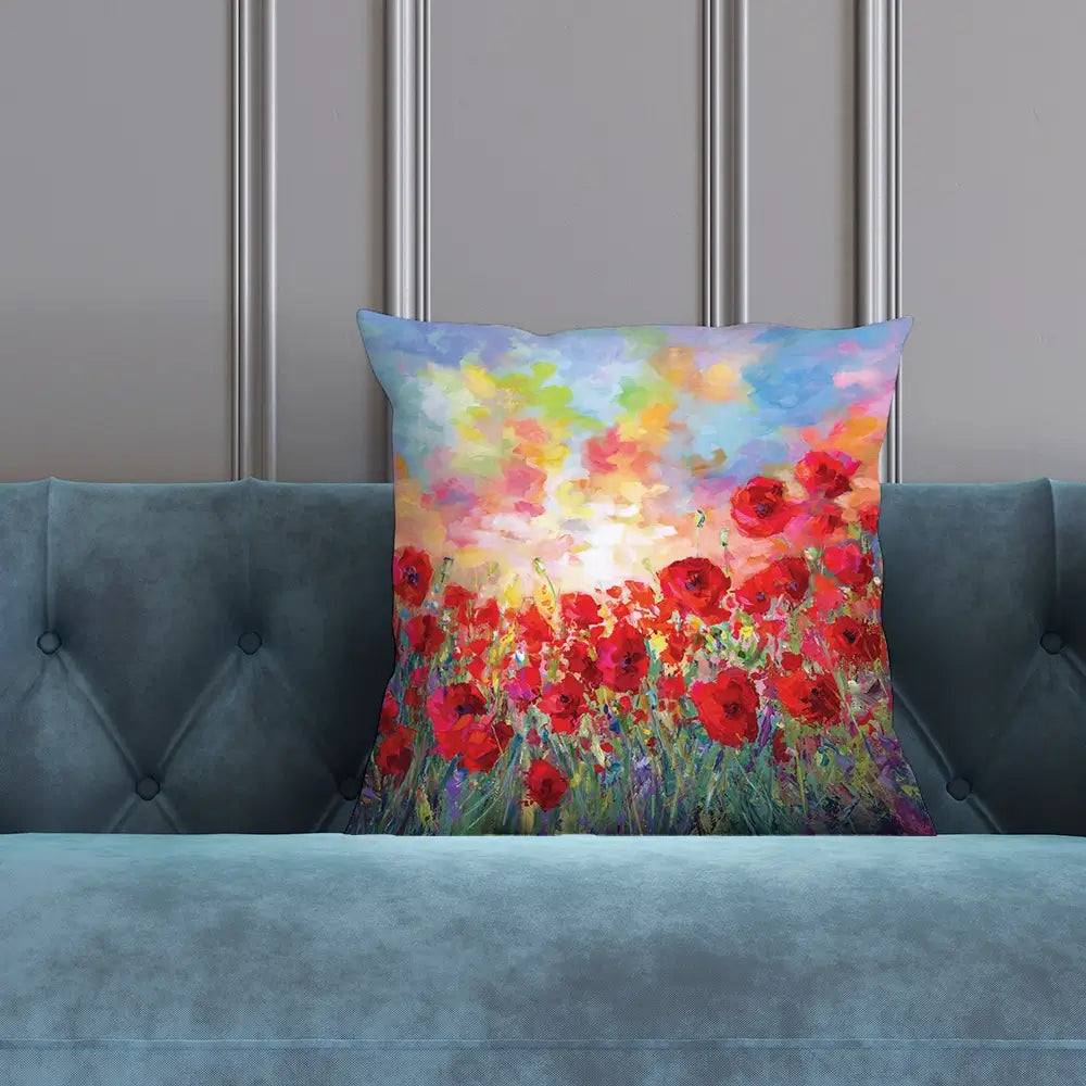 Poppy Flower Field Cushion Poppy Flower Field Cushion wall art product Leon Devenice