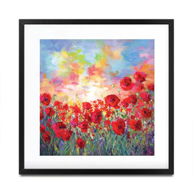 Poppy Flower Field Square Framed Art Print Poppy Flower Field Square Framed Art Print wall art product Leon Devenice